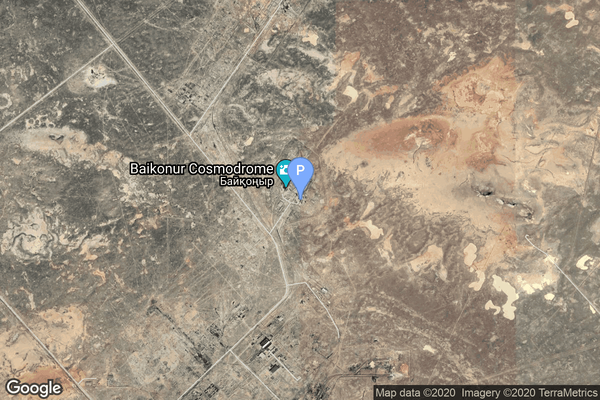 Map of Baikonur Cosmodrome, Republic of Kazakhstan showing 110/38 (110R)