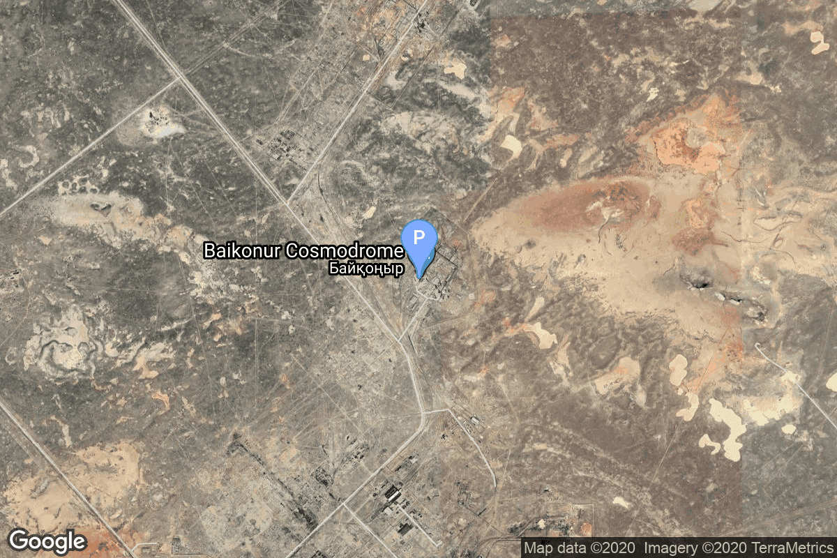 Map of Baikonur Cosmodrome, Republic of Kazakhstan showing 110/37 (110L)
