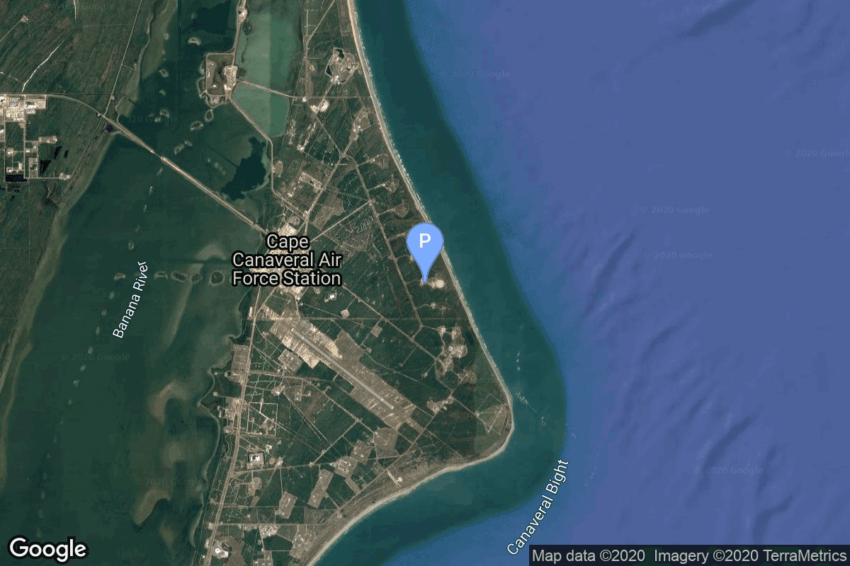 Map of Cape Canaveral SFS, FL, USA showing Space Launch Complex 13