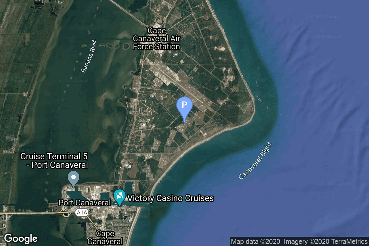 Map of Cape Canaveral SFS, FL, USA showing Launch Complex 18B