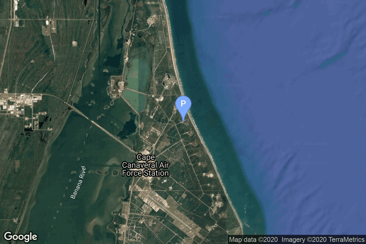 Map of Cape Canaveral SFS, FL, USA showing Space Launch Complex 20