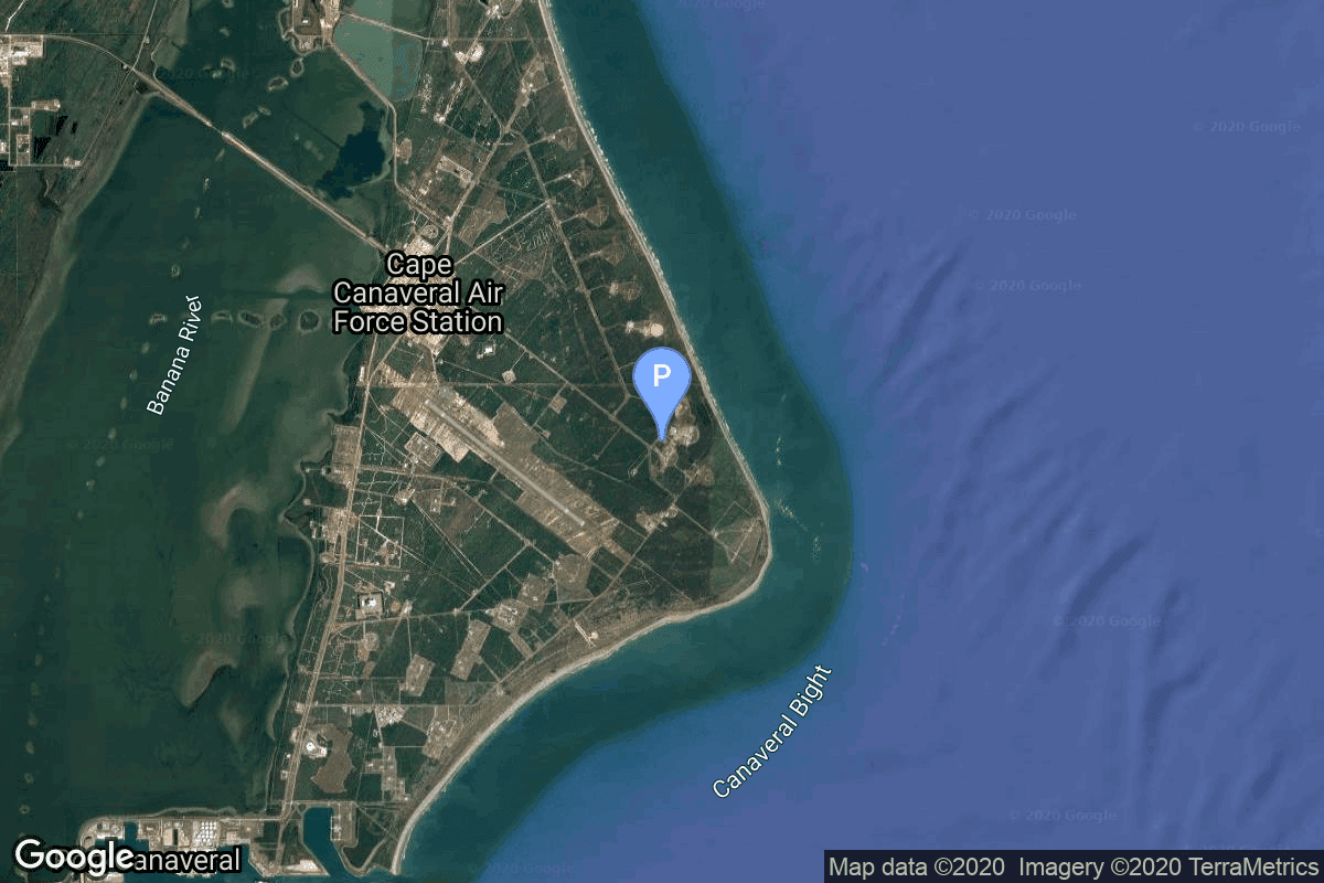 Map of Cape Canaveral SFS, FL, USA showing Launch Complex 36B