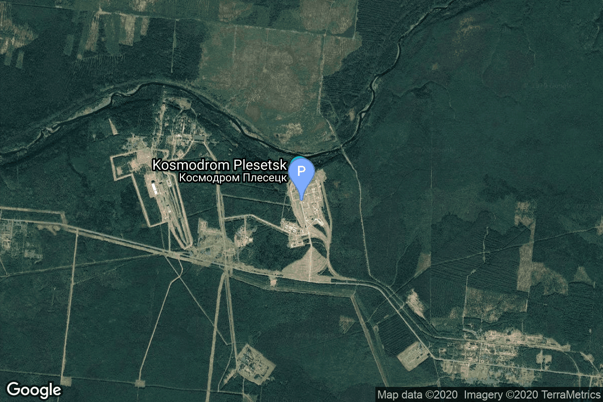 Map of Plesetsk Cosmodrome, Russian Federation showing 158