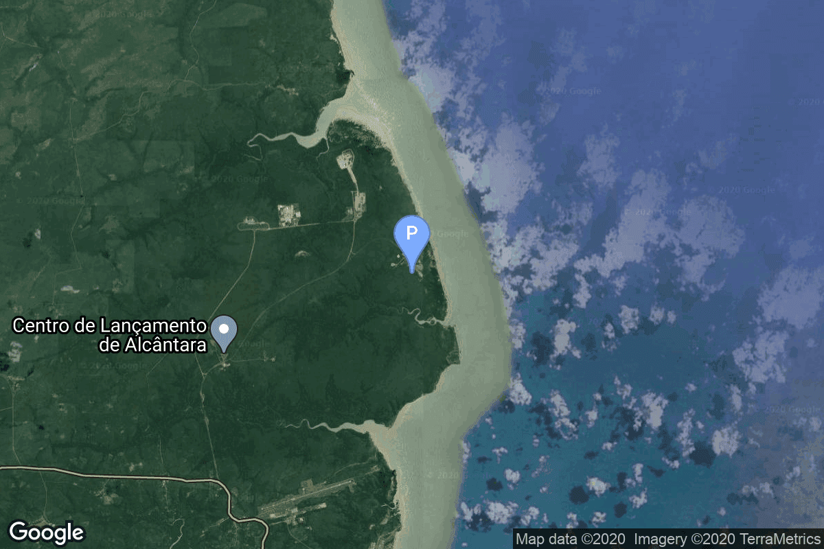 Map of Alcântara Space Center, Federative Republic of Brazil showing VLS Pad