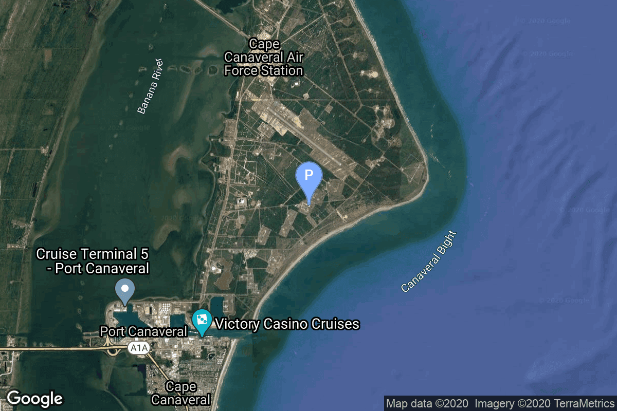 Map of Cape Canaveral SFS, FL, USA showing Space Launch Complex 17A
