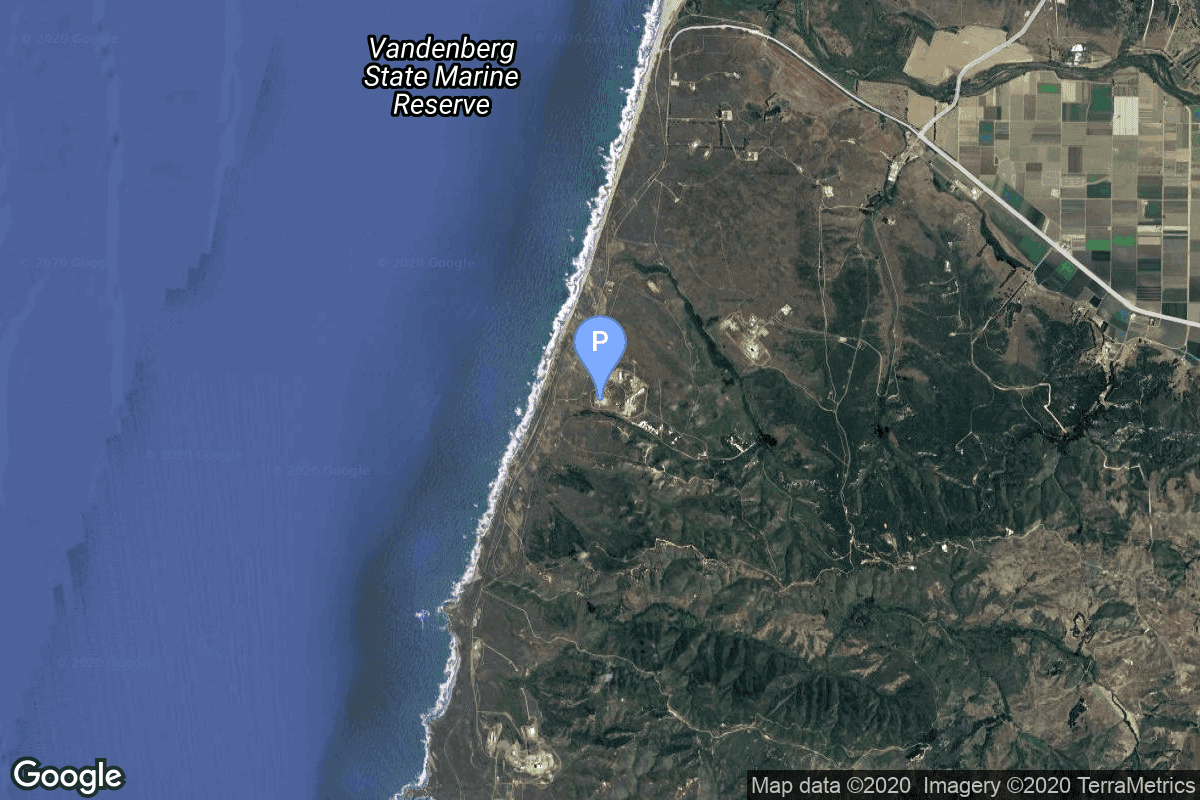 Map of Vandenberg SFB, CA, USA showing Space Launch Complex 4W