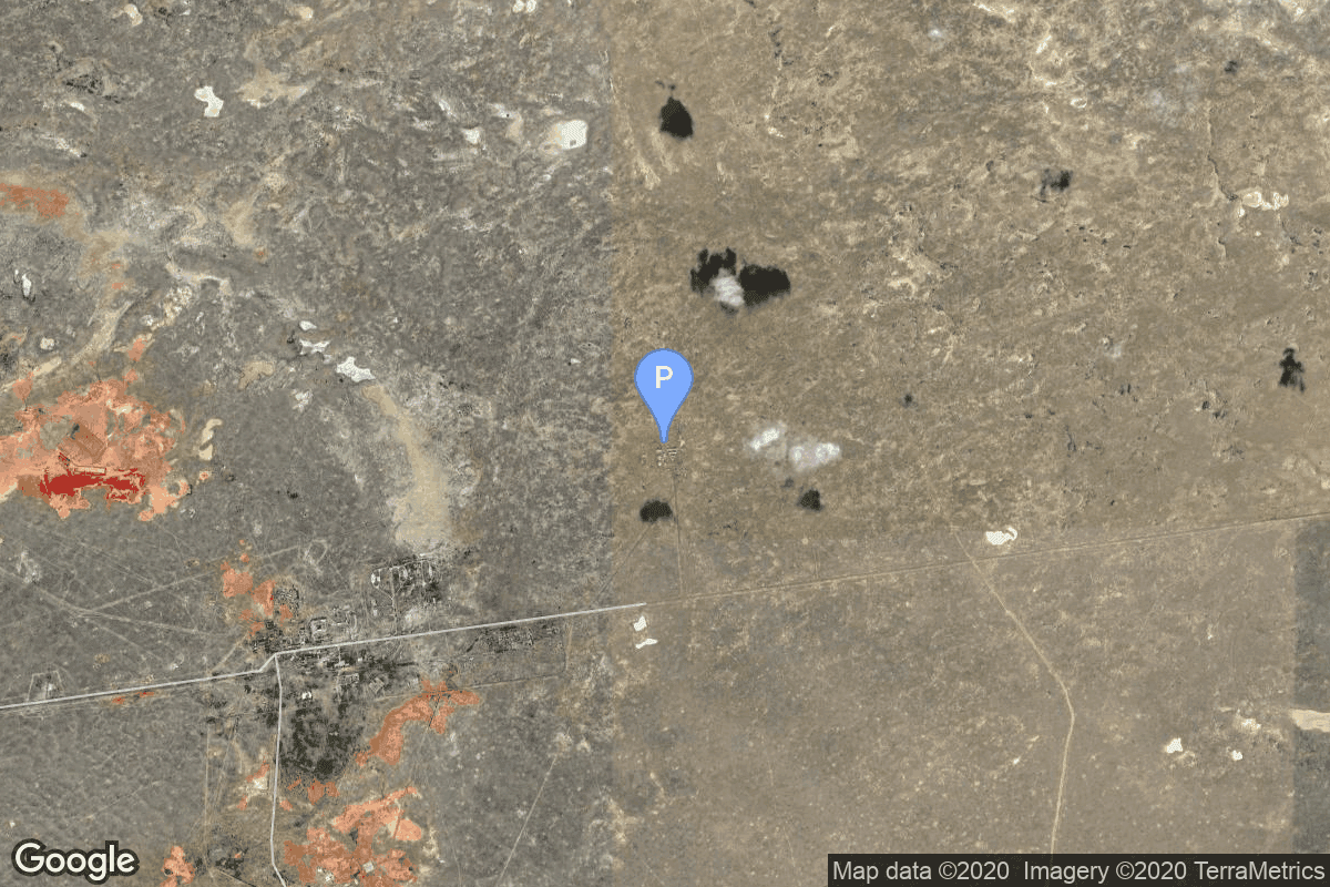 Map of Baikonur Cosmodrome, Republic of Kazakhstan showing 67/22