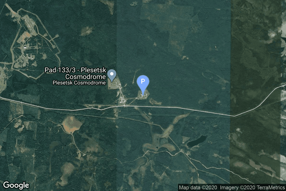 Map of Plesetsk Cosmodrome, Russian Federation showing 132/2