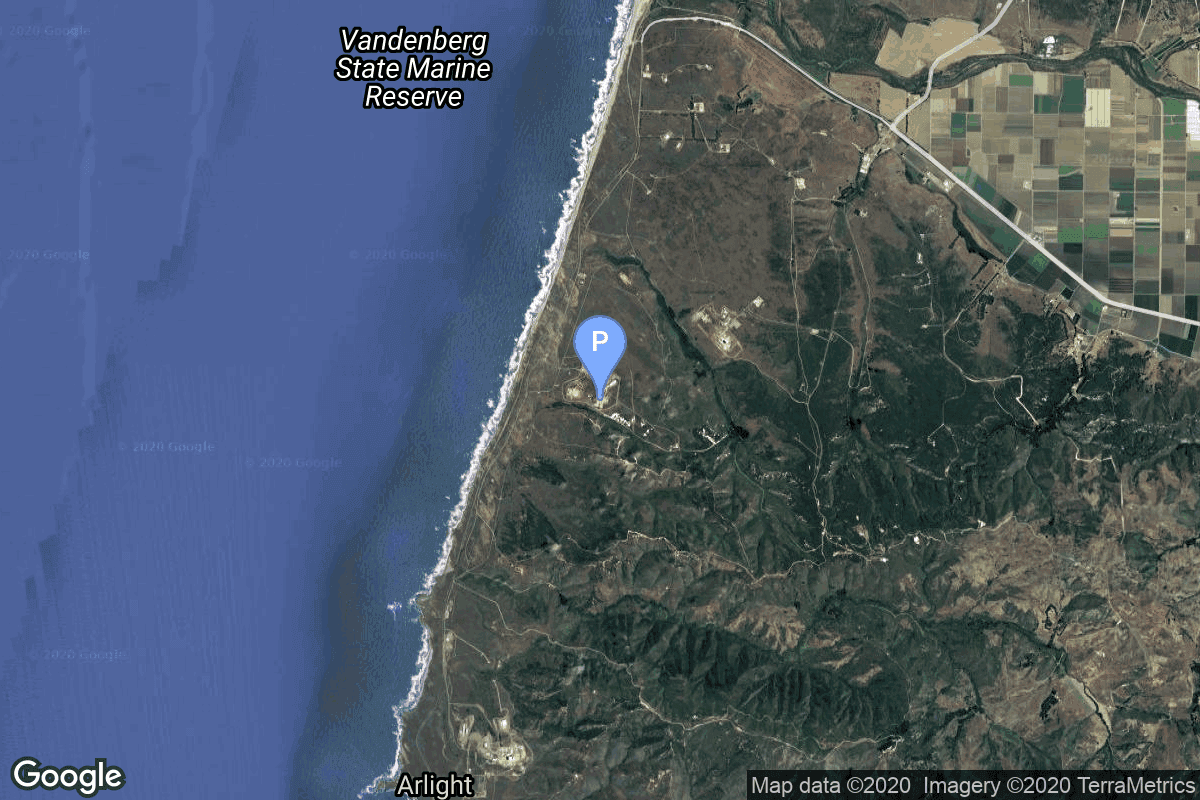 Map of Vandenberg SFB, CA, USA showing Space Launch Complex 4E