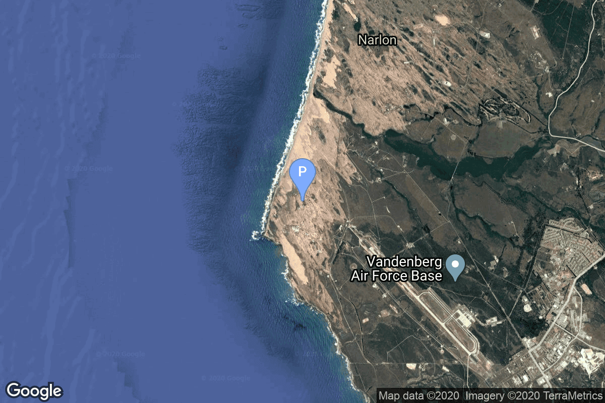 Map of Vandenberg SFB, CA, USA showing Space Launch Complex 10W