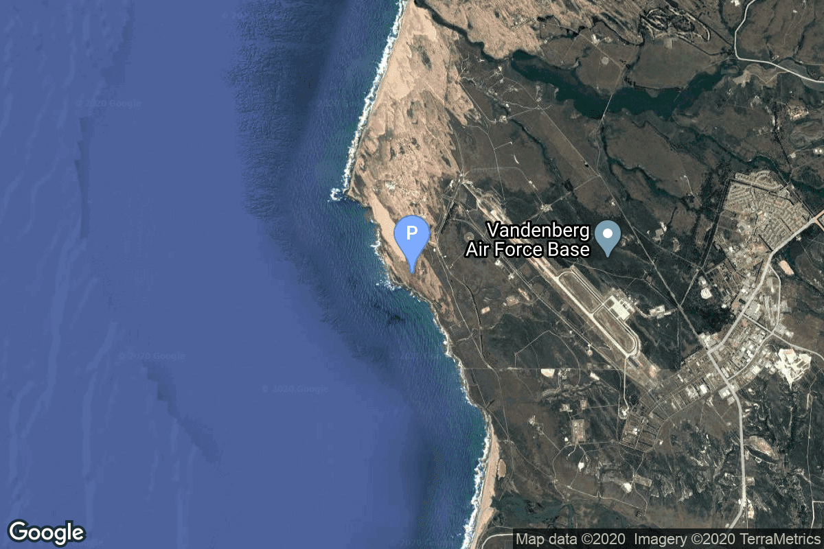 Map of Vandenberg SFB, CA, USA showing 576A2