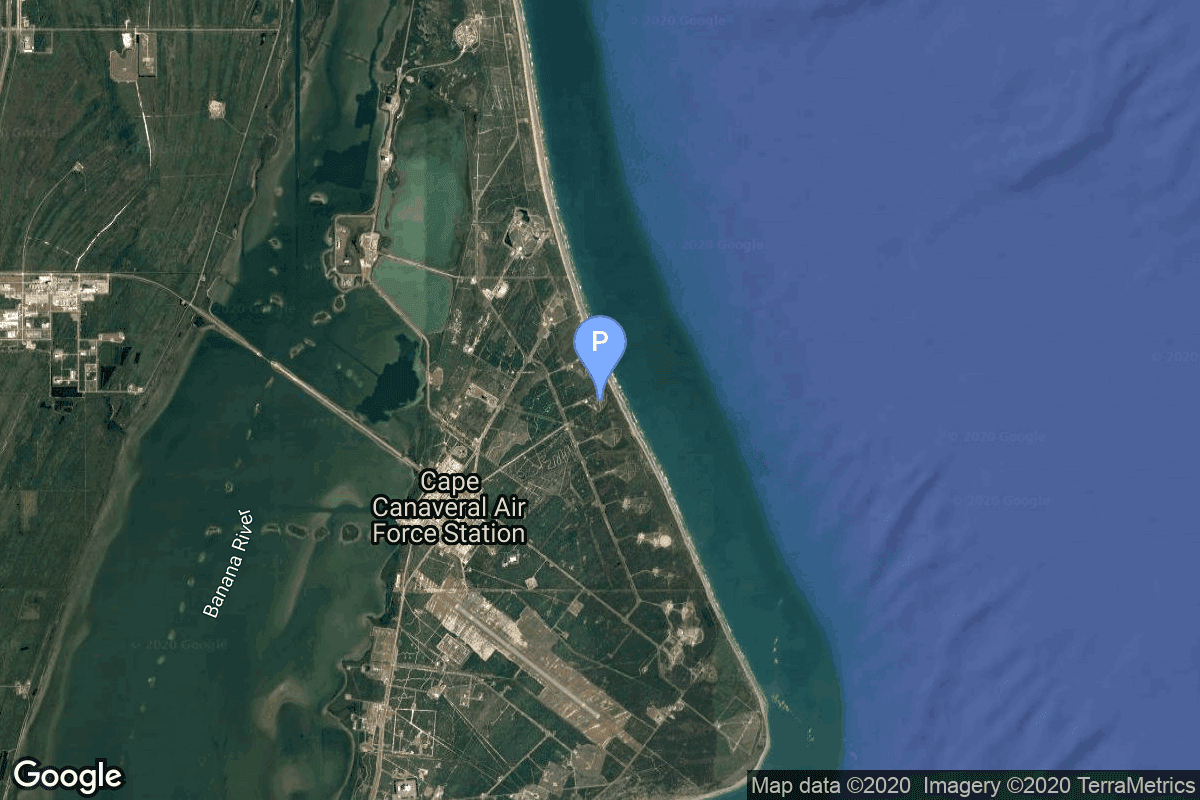 Map of Cape Canaveral SFS, FL, USA showing Launch Complex 19