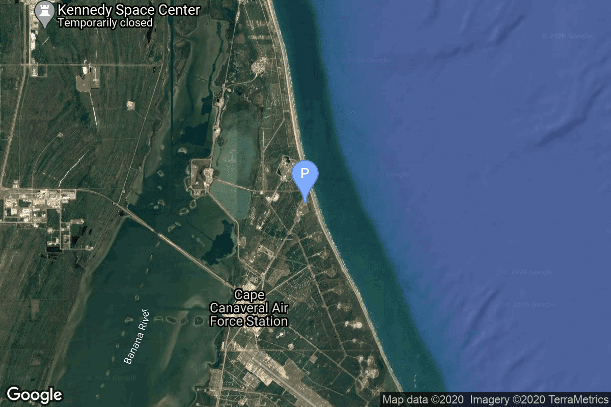 Map of Cape Canaveral SFS, FL, USA showing Launch Complex 34