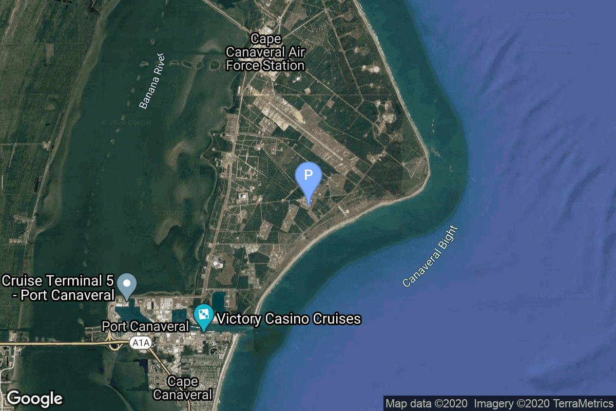 Map of Cape Canaveral SFS, FL, USA showing Space Launch Complex 17B