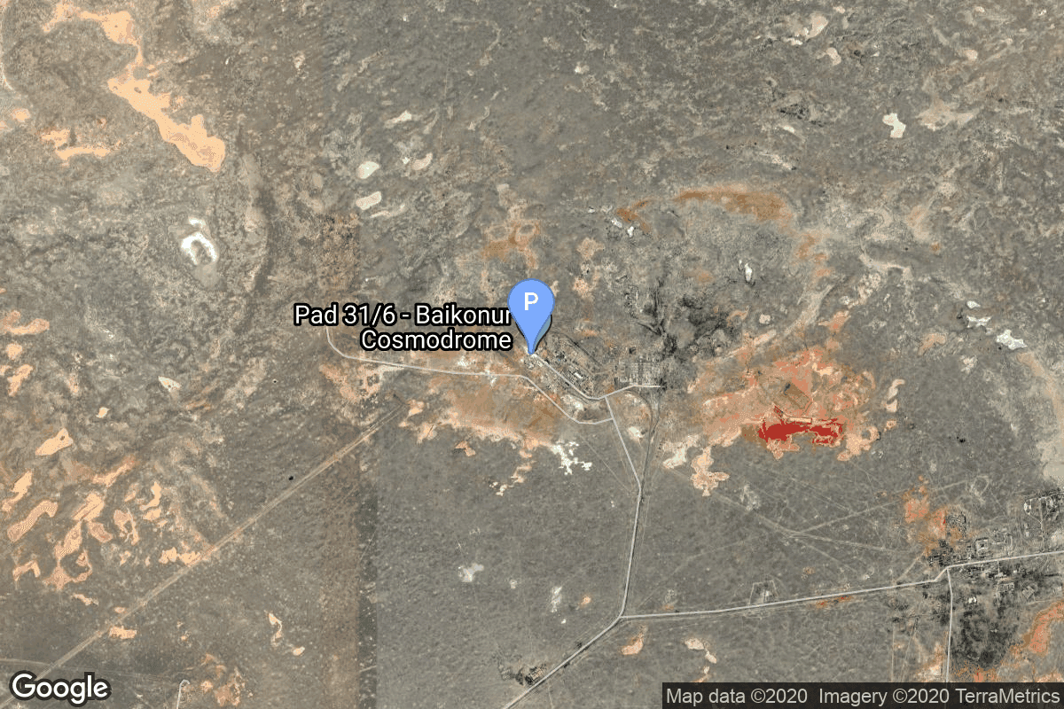 Map of Baikonur Cosmodrome, Republic of Kazakhstan showing 31/6