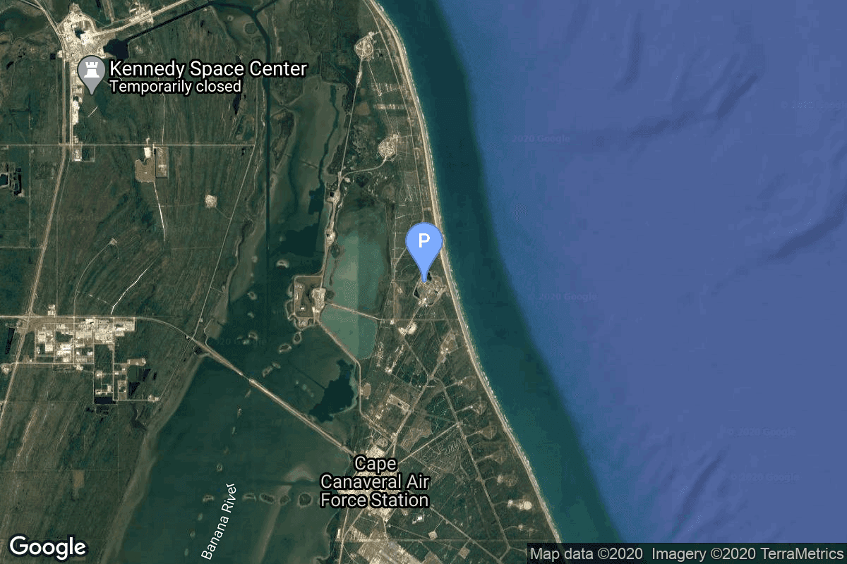 Map of Cape Canaveral SFS, FL, USA showing Space Launch Complex 37A