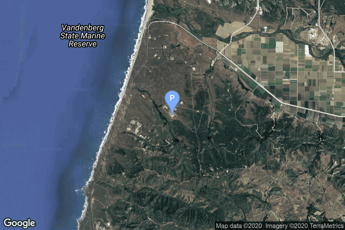 Map of Vandenberg SFB, CA, USA showing Space Launch Complex 3E