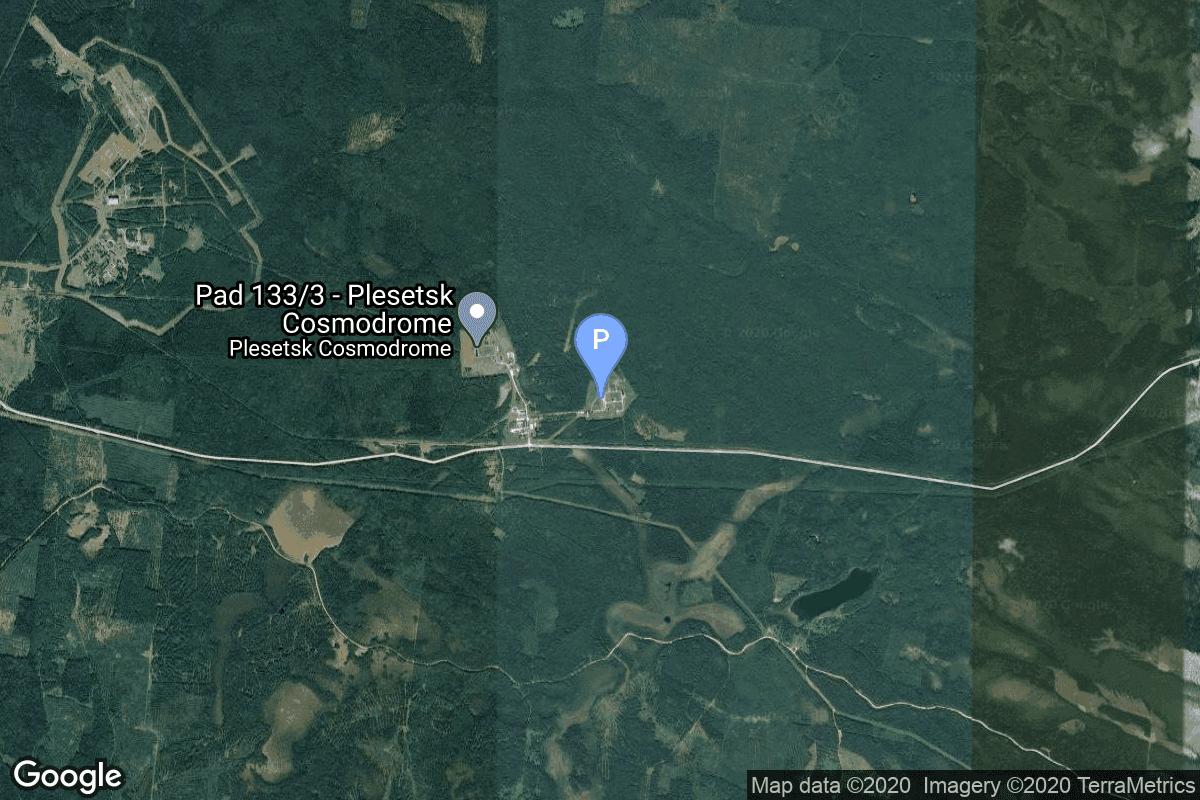 Map of Plesetsk Cosmodrome, Russian Federation showing 132/1 (132L)