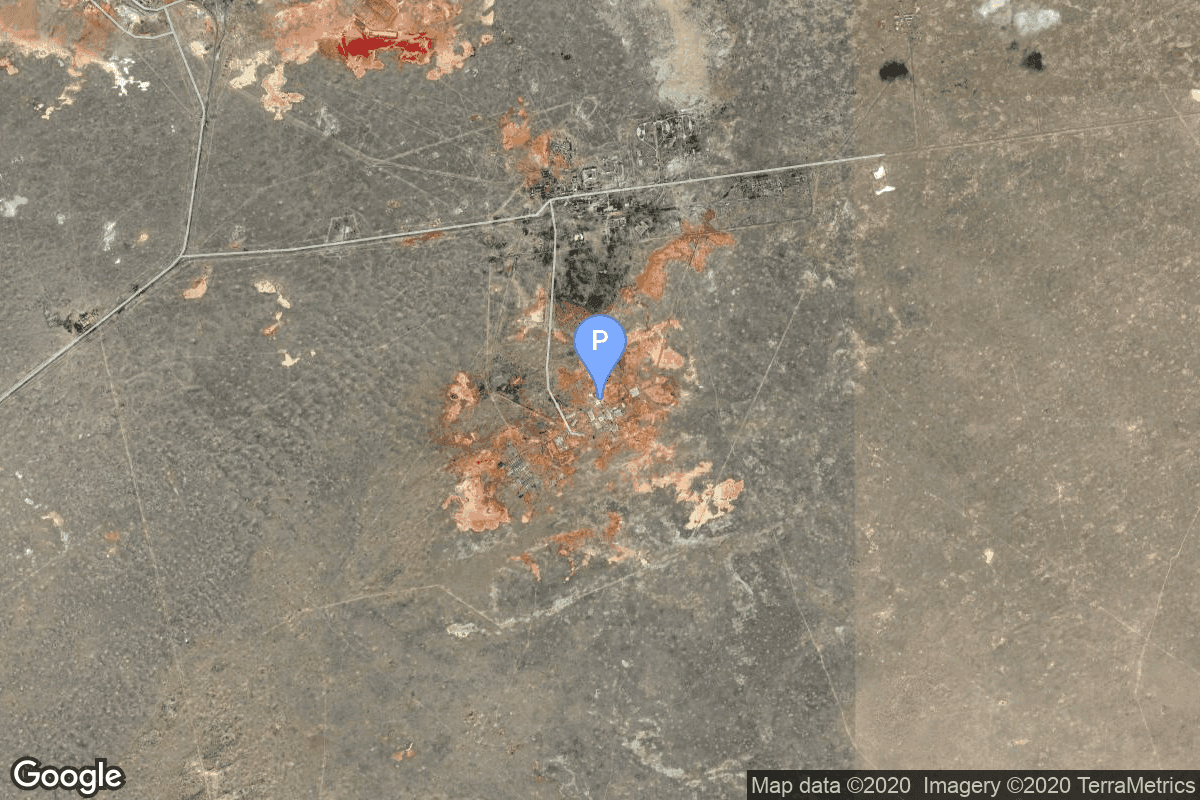 Map of Baikonur Cosmodrome, Republic of Kazakhstan showing 45/1