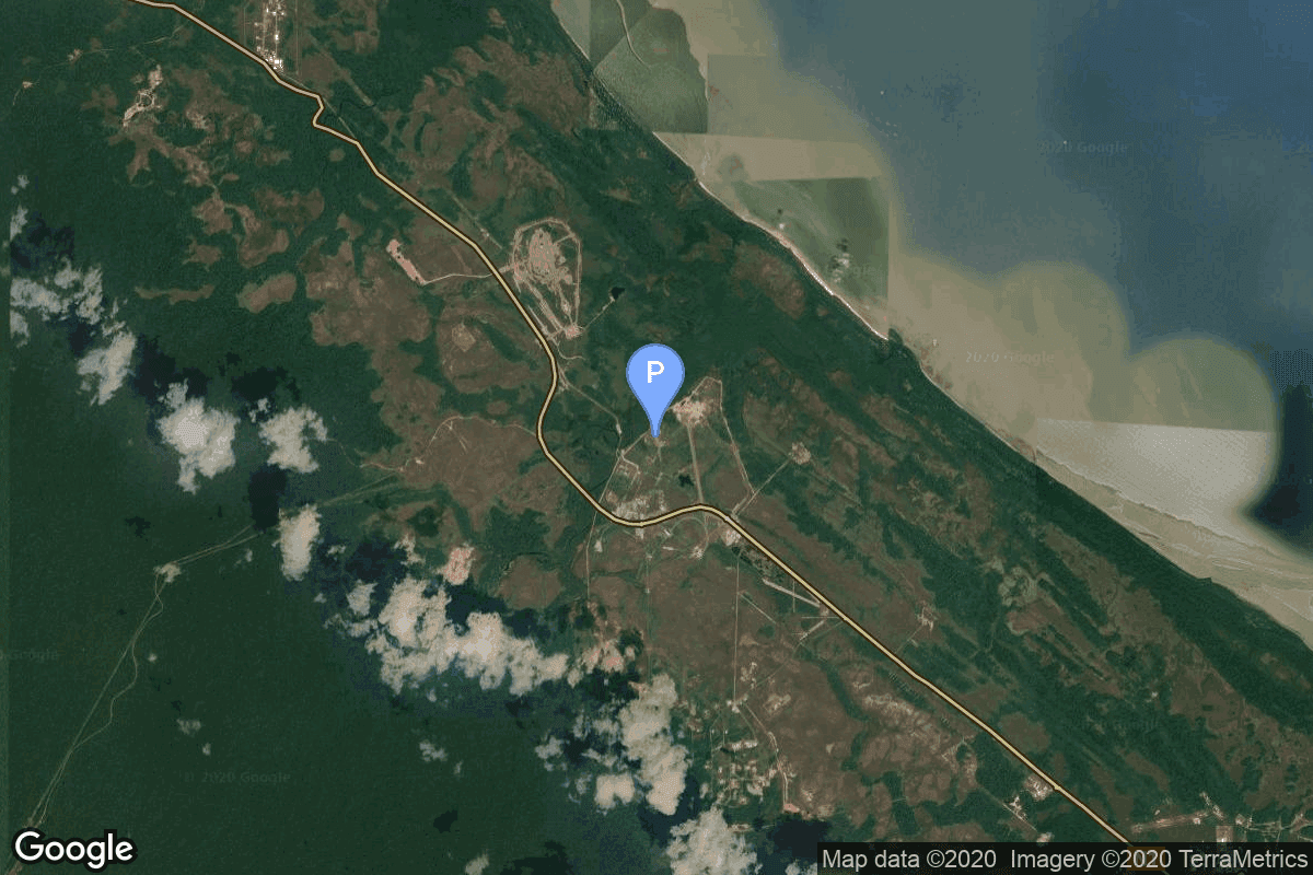 Map of Guiana Space Centre, French Guiana showing Ariane Launch Area 1 (ELV)