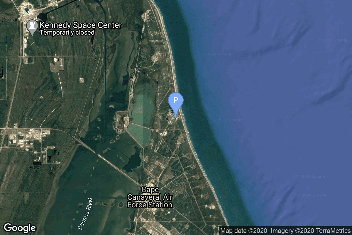 Map of Cape Canaveral SFS, FL, USA showing Space Launch Complex 37B