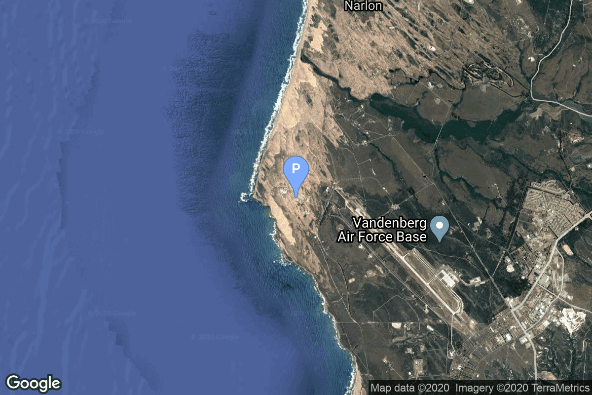 Map of Vandenberg SFB, CA, USA showing Space Launch Complex 2W