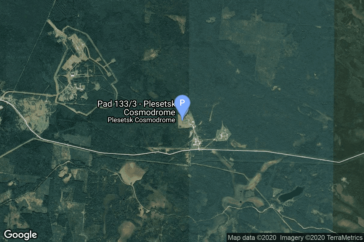 Map of Plesetsk Cosmodrome, Russian Federation showing 133/3 (133L)