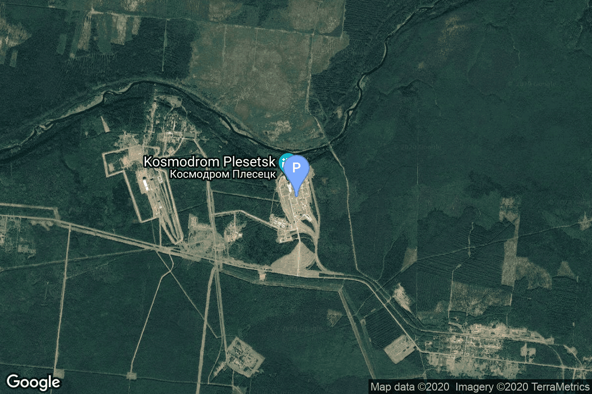 Map of Plesetsk Cosmodrome, Russian Federation showing Unknown Pad