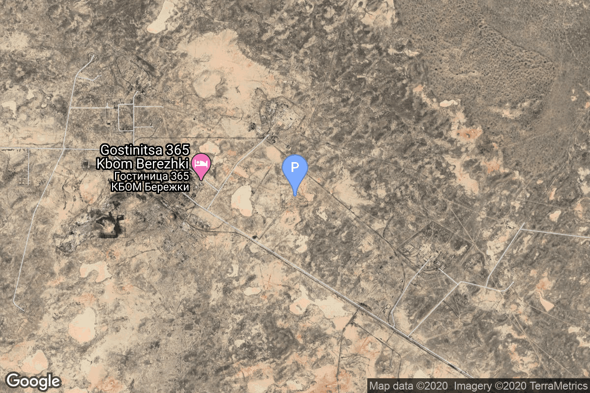 Map of Baikonur Cosmodrome, Republic of Kazakhstan showing 175/59