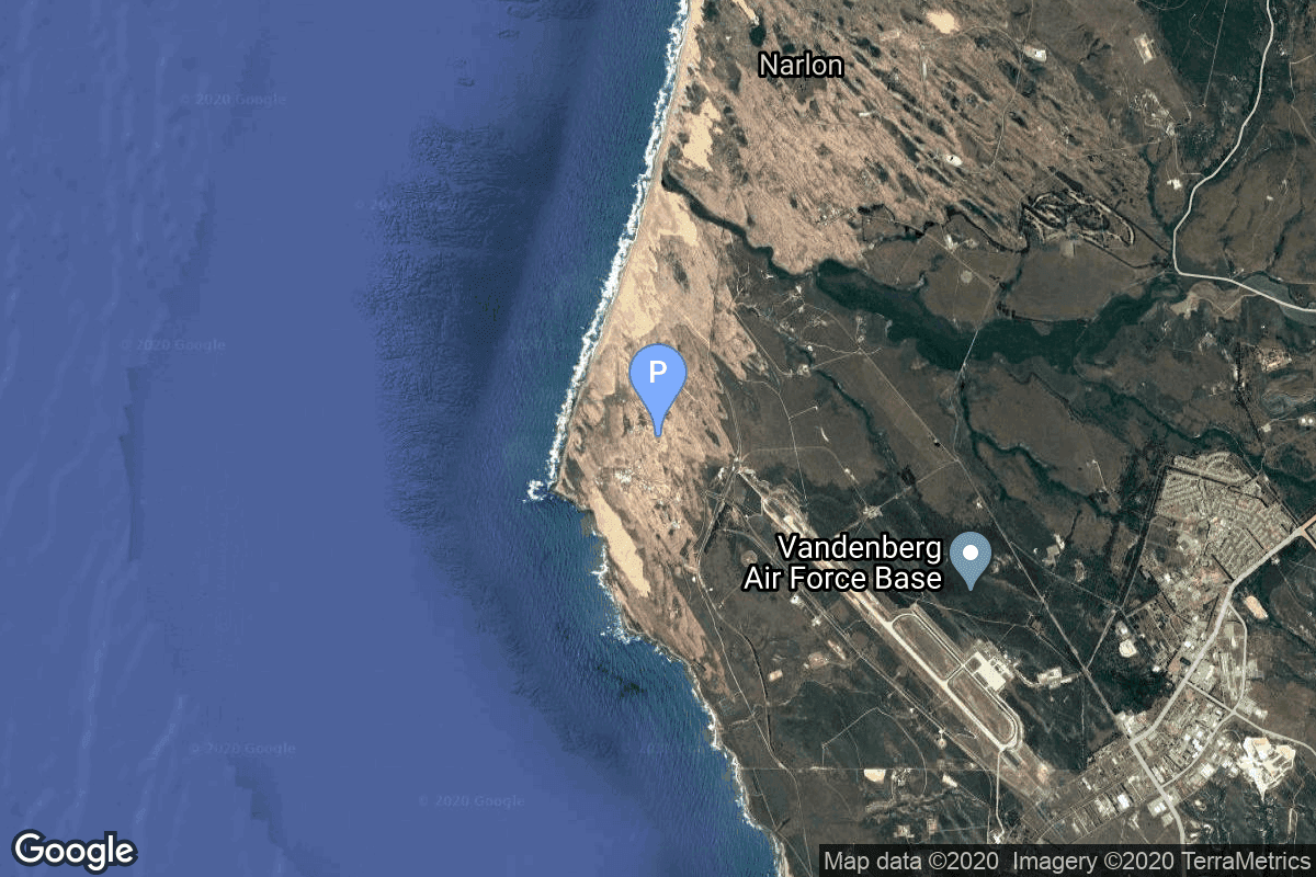 Map of Vandenberg SFB, CA, USA showing Space Launch Complex 10E