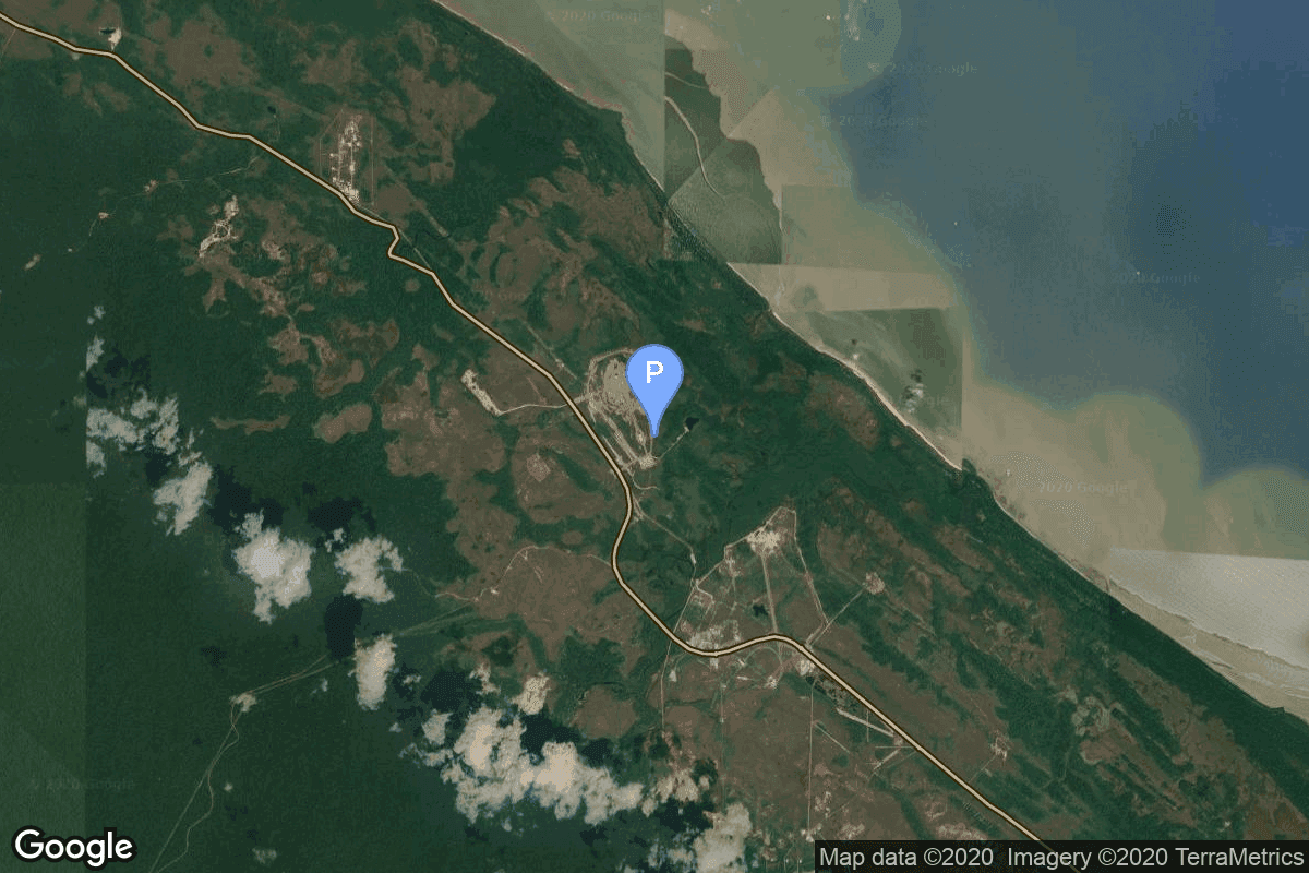 Map of Guiana Space Centre, French Guiana showing Ariane Launch Area 4