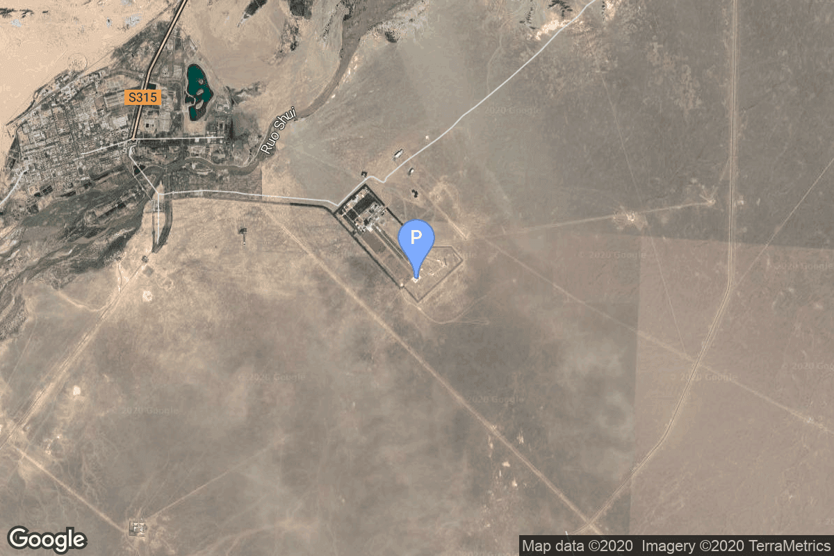 Map of Jiuquan Satellite Launch Center, People's Republic of China showing Unknown Pad