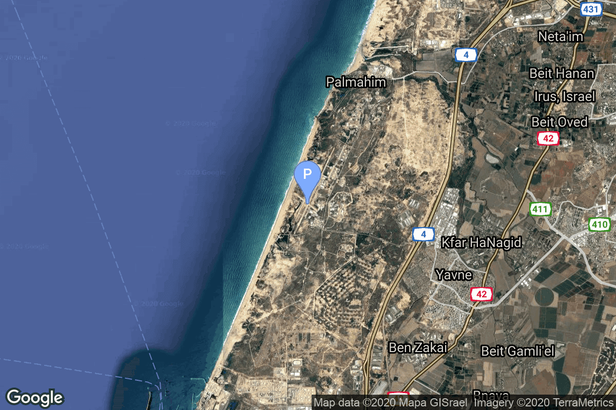 Map of Palmachim Airbase, State of Israel showing Shavit Launch Pad
