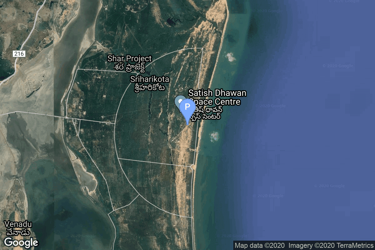 Map of Satish Dhawan Space Centre, India showing Satish Dhawan Space Centre Second Launch Pad