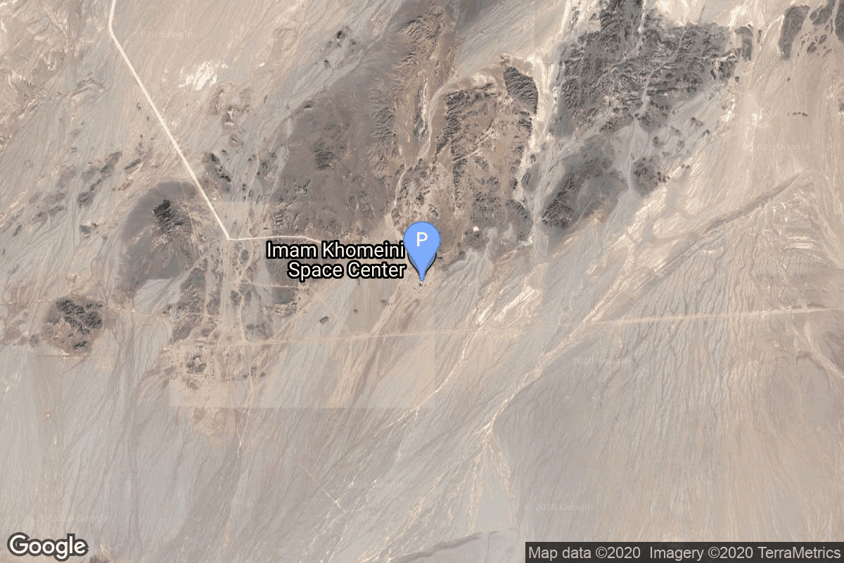 Map of Semnan Space Center, Islamic Republic of Iran showing Imam Khomeini Spaceport