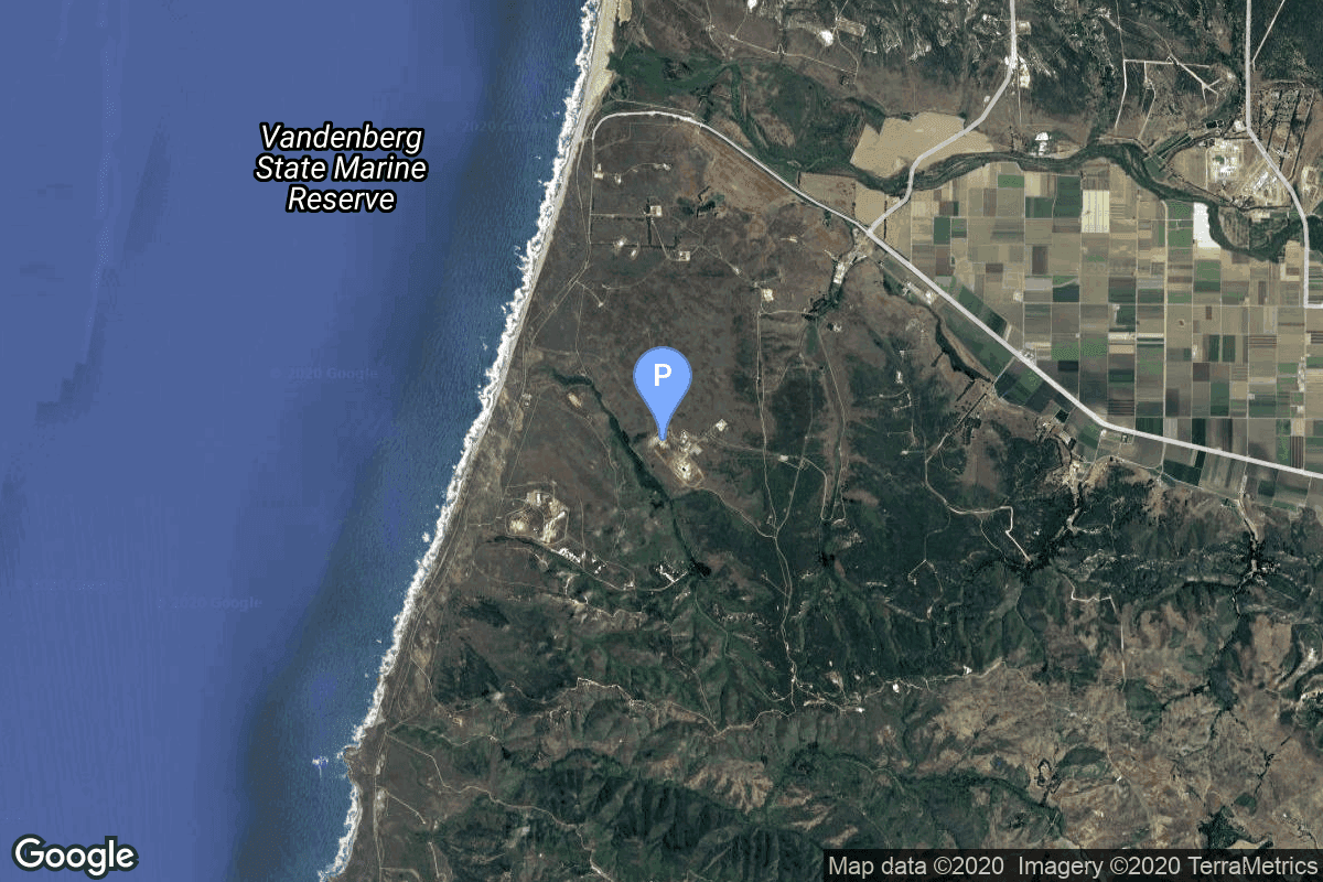 Map of Vandenberg SFB, CA, USA showing Space Launch Complex 3W