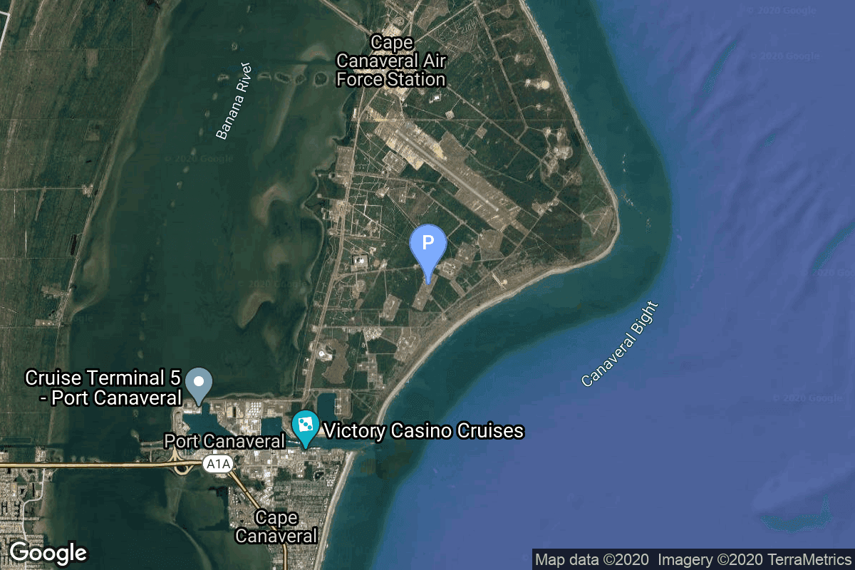 Map of Cape Canaveral SFS, FL, USA showing Launch Complex 26B