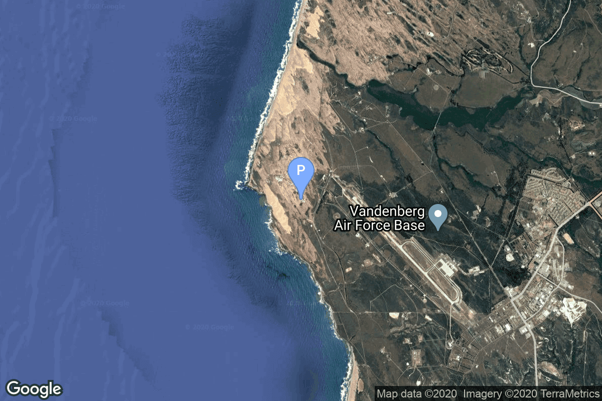 Map of Vandenberg SFB, CA, USA showing Space Launch Complex 2E