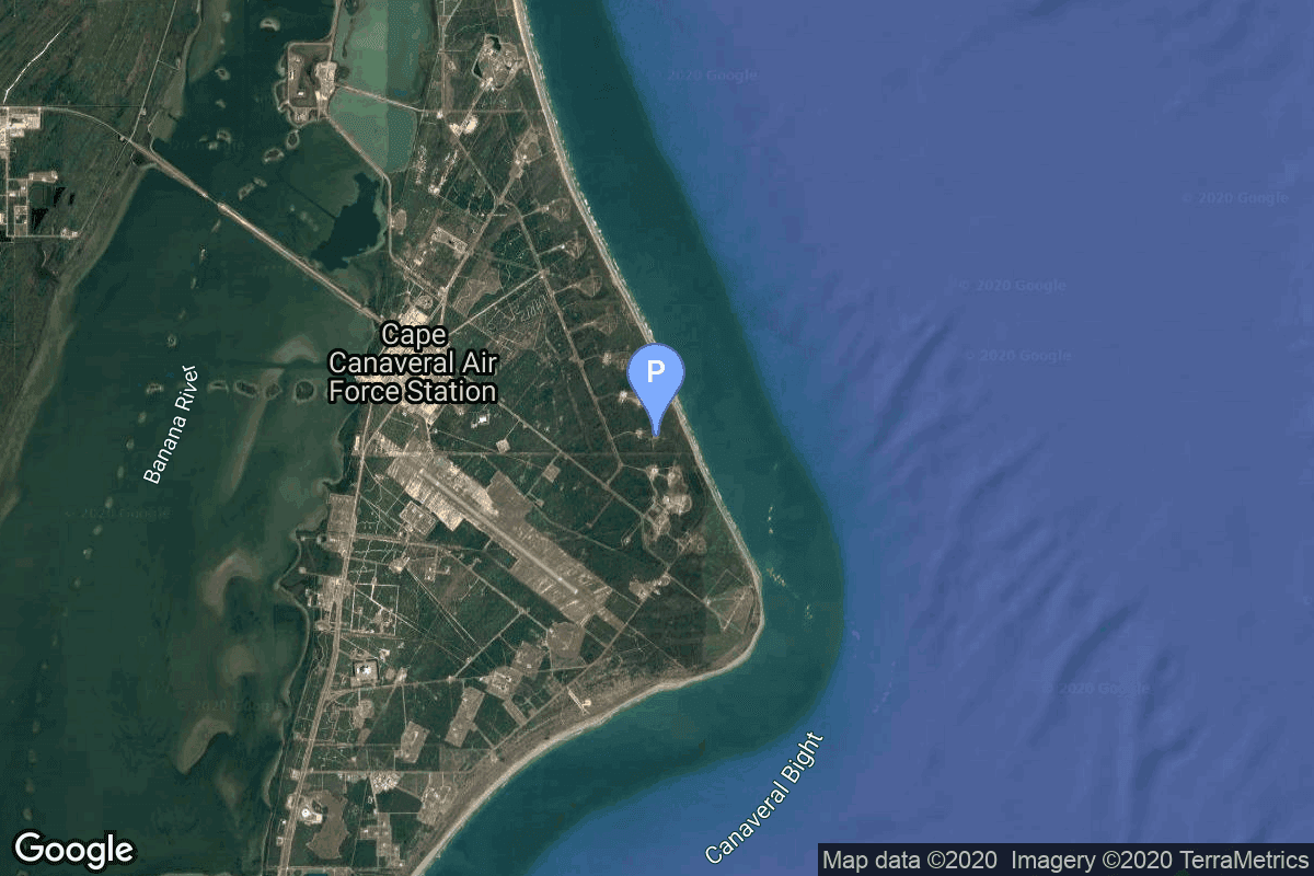 Map of Cape Canaveral SFS, FL, USA showing Launch Complex 12